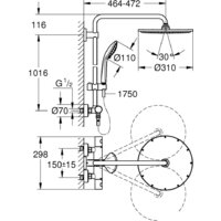 Душевая система  Grohe Euphoria System 310 26075GN0 (холодный рассвет, матовый) - Превью изображения №2 — Интернет-магазин beznal24.by